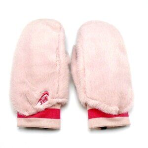 Nike Mittens Faux Fur Pink Oxford/Archaeo Pink Women's M/L NWT